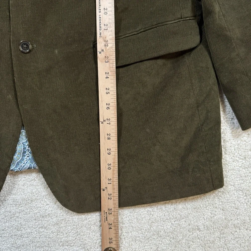 Alan Flusser Corduroy Blazer Men's 2XL Green Sport Coat Paisley Lined Cotton‎